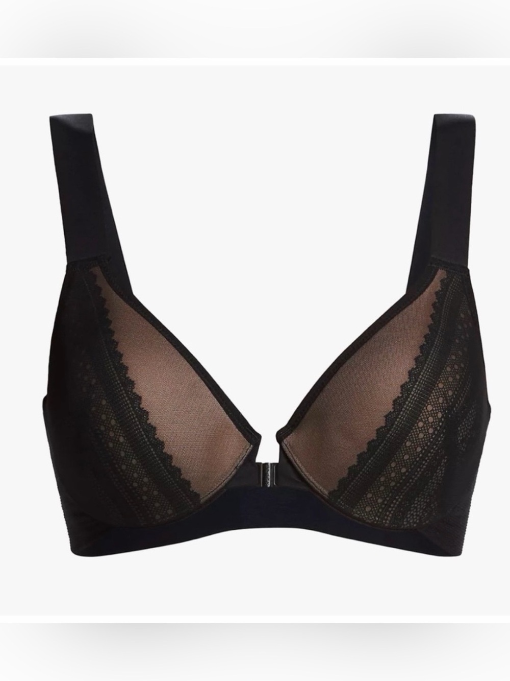 Spanx Bra-llelujah Illusion Lace Full Coverage Bra Black Toasted Oatmeal NWT